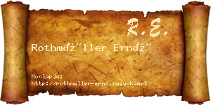 Rothmüller Ernő névjegykártya
